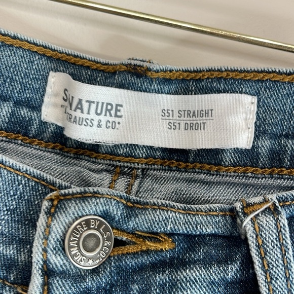 Signature by Levi Strauss Mens S51 Straight Jeans Blue Medium Wash Stretch 32x34 - Picture 5 of 10